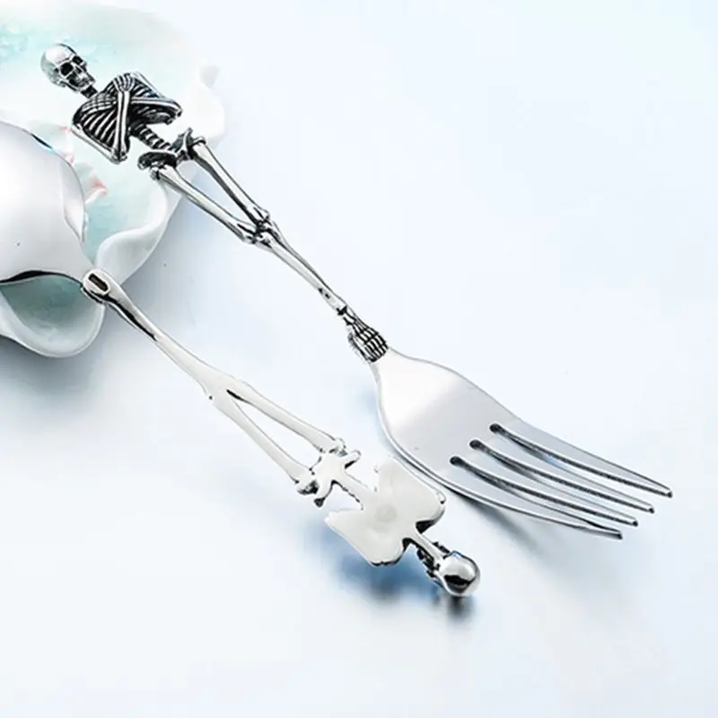 Скелеты столовые приборы Скелет вилка ложка череп Хэллоуин столовая посуда семейные вечерние