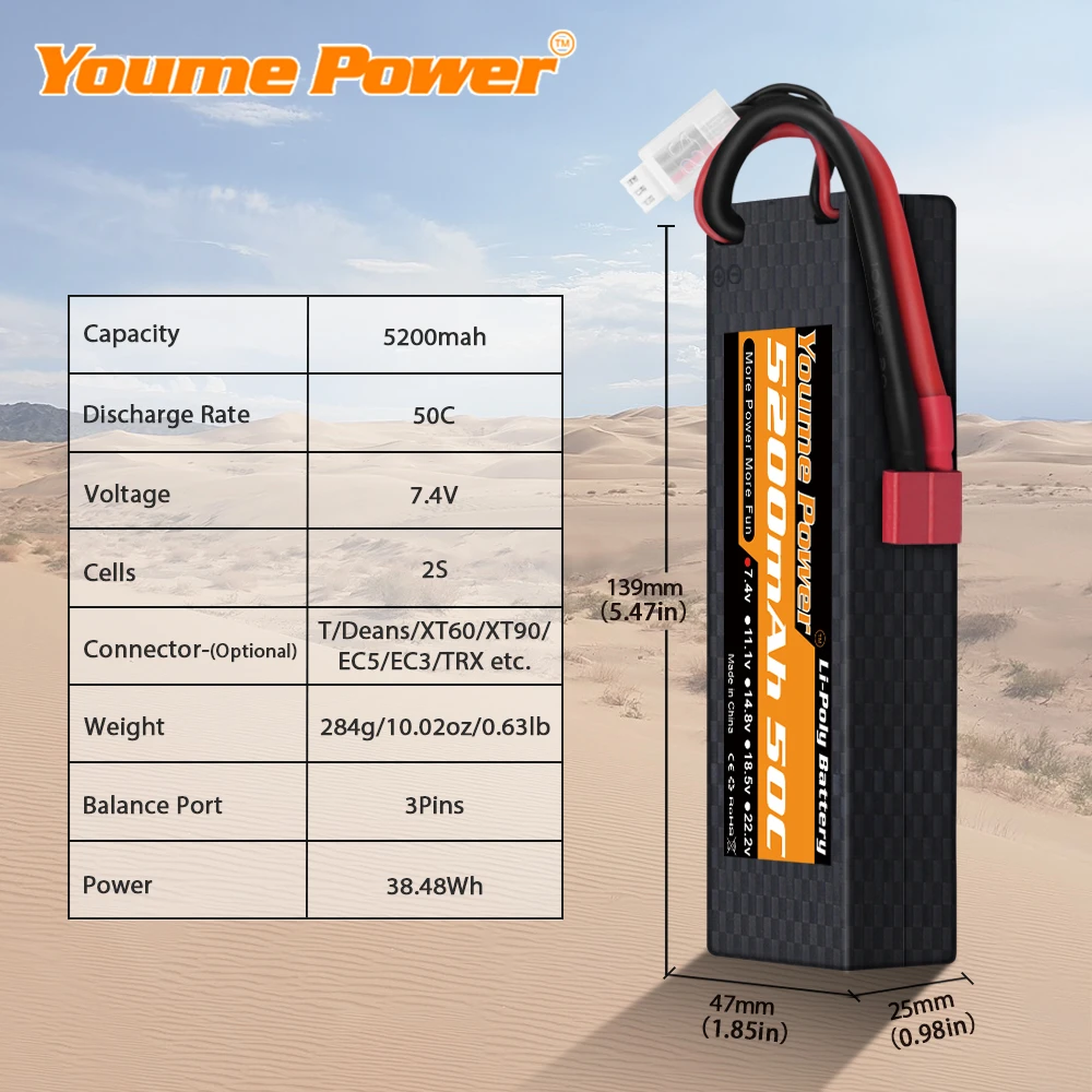 аккумулятор youme 2s 3s 4s 6s lipo 3300 мач 4500 мач 5200 м