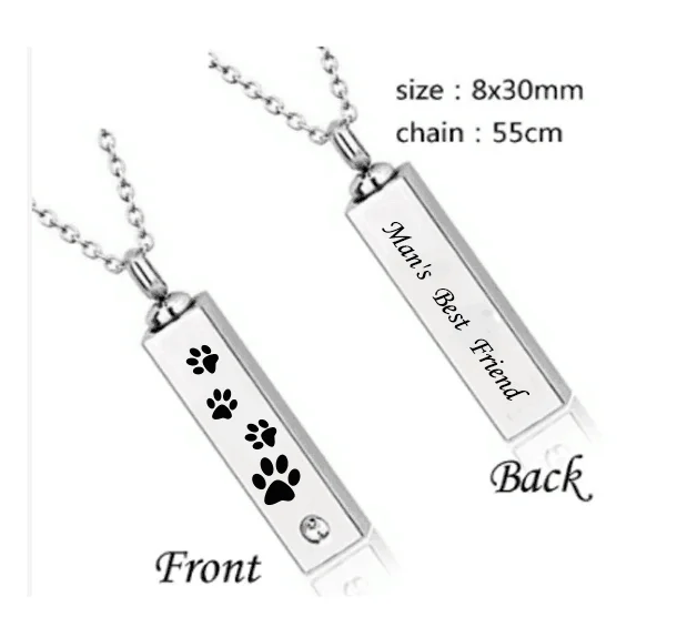 

100 Pcs Customized Stainless Steel A Paw Print Graphic On The Rhinestone Side And "Man's Best Friend" On The Other Side
