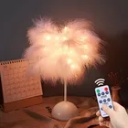 Новый Романтический Сказка перо Ночной светильник для украшения спальни светодиодные настольные лампы для гостиной Свадебная вечеринка подарки для девочек