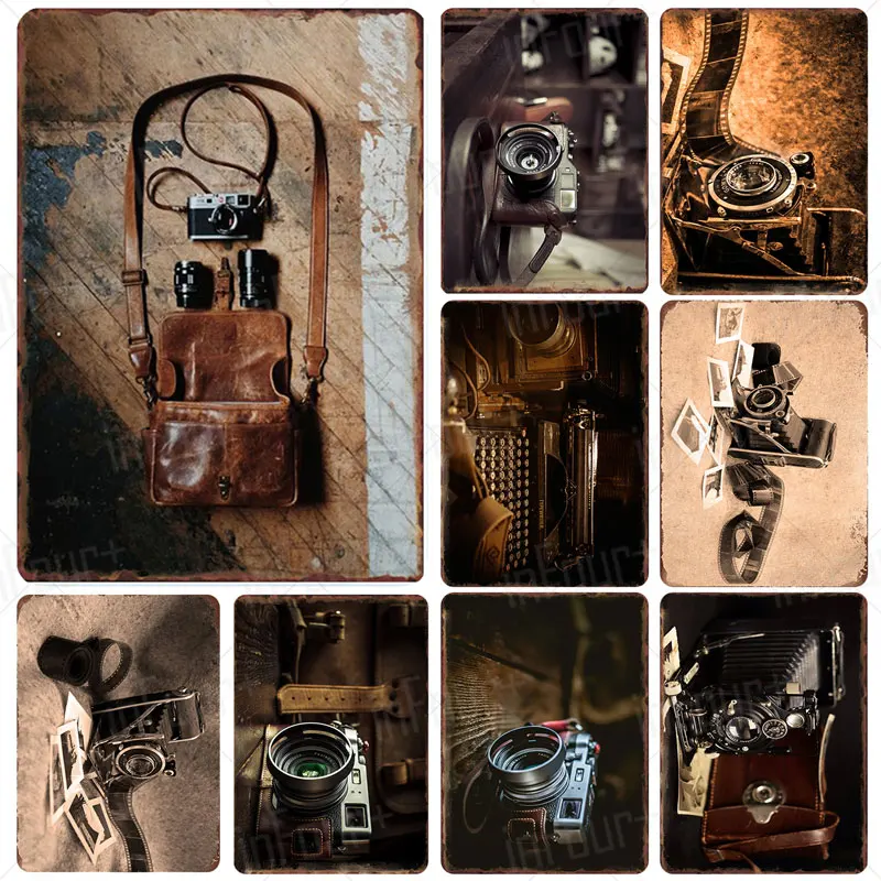 

Retro Camera Metal Sign Plaque Metal Vintage Pub Tin Sign Wall Decor for Bar Pub Club Man Cave Tin Plates Vintage Metal Signs