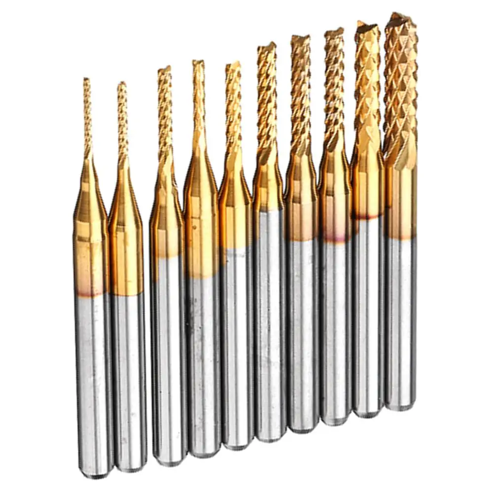 Новинка прочная Концевая фреза 10 шт. 1/8 дюйма хвостовик титановое покрытие карбид
