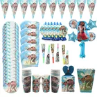 Мультяшный Моана морской фильм принадлежности для тематической вечеринки детский день рождения одноразовый набор посуды бумажный стаканчик, тарелка скатерть фольгированные воздушные шары