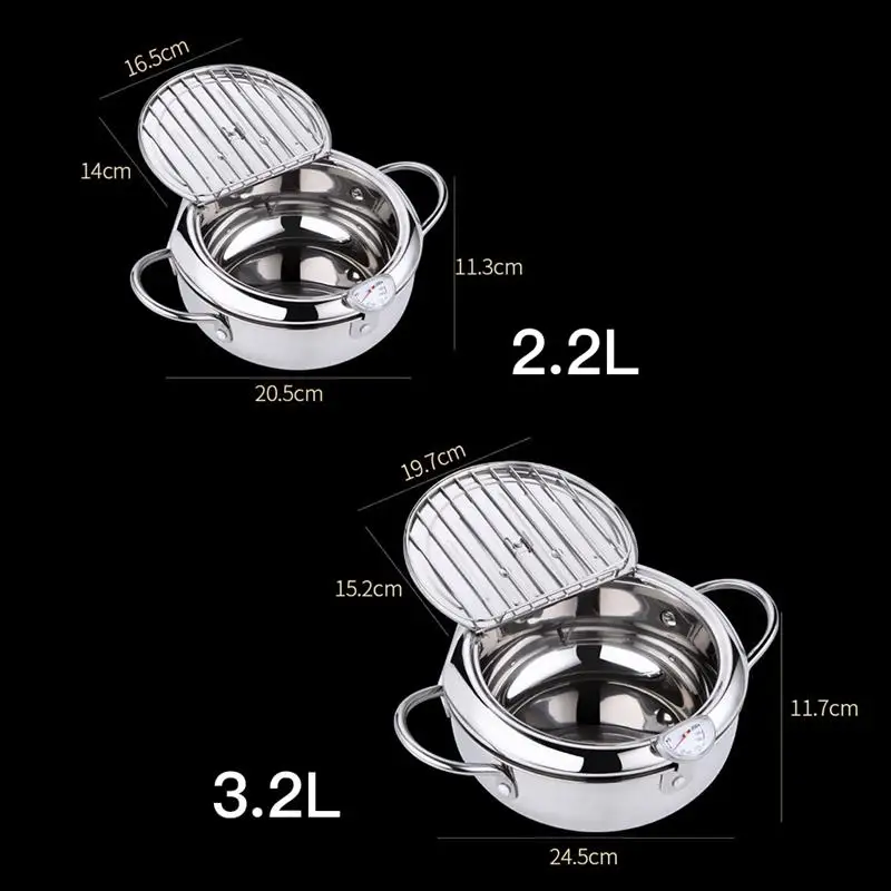 Сковорода Бытовая японская из нержавеющей стали с термометром | Дом и сад