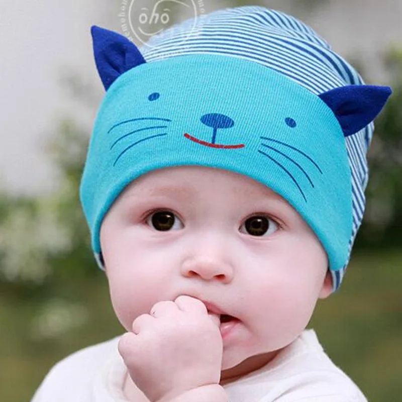 Baby Hat Girls Boys Beanie Spring Winter Autumn Newborn Cotton Cat Kitty Cap Children Infant Toddlers Clothes Kids Bee | Детская одежда