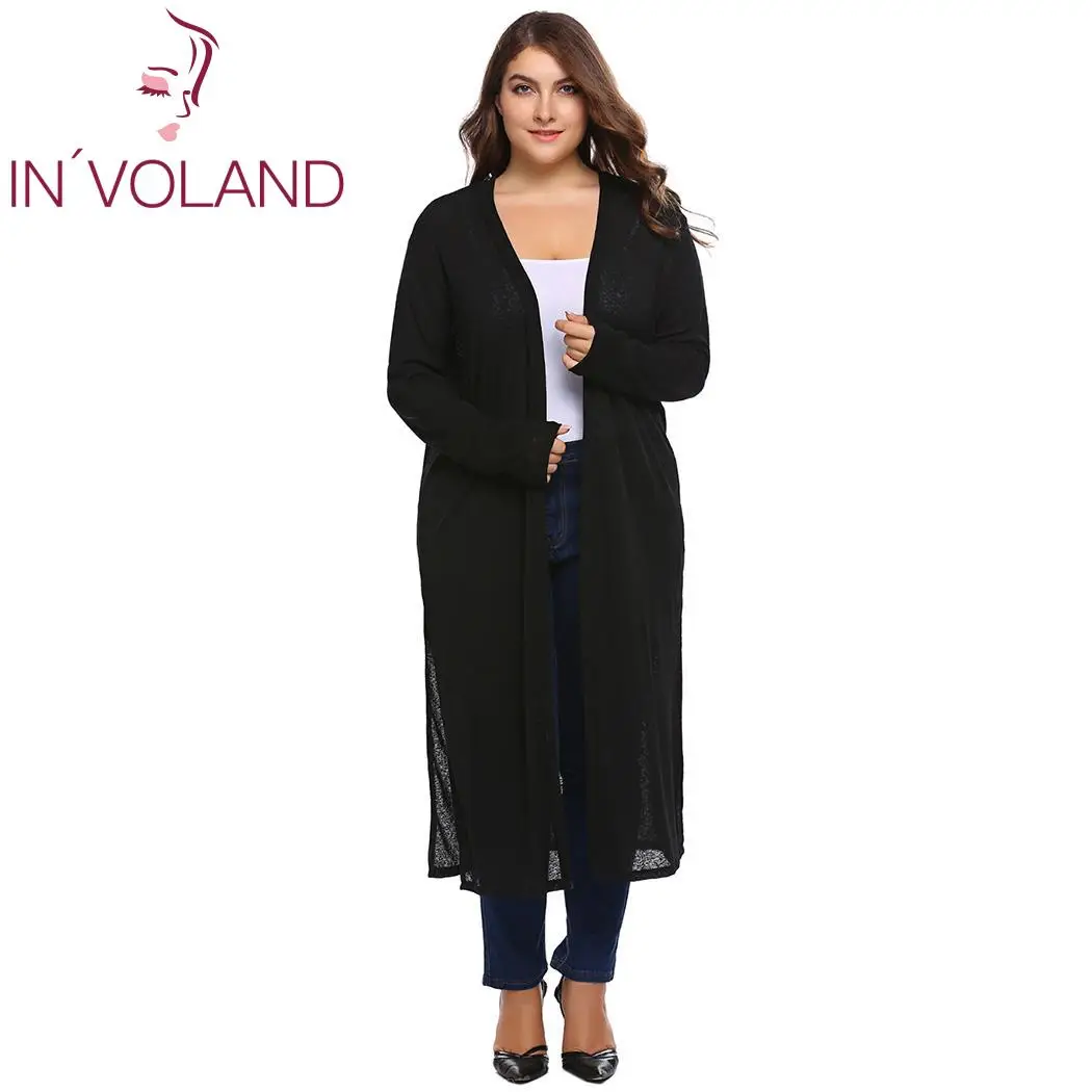 IN'VOLAND женские кардиганы Свитера размера плюс Женские повседневные осенние
