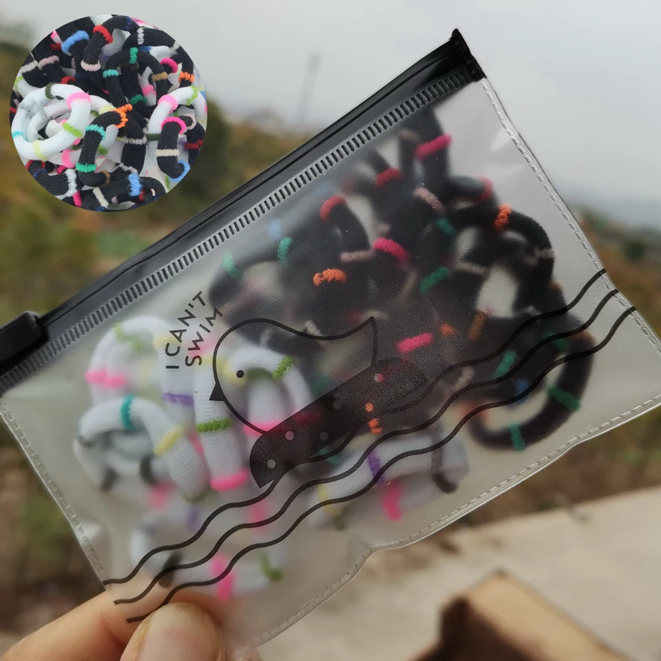 Bag Blackwhite Девушки эластичный аксессуары для волос для детей черный, белый цвет резинкой хвост держатель резинка для волос связей scrunchies haarband cinta Пело - Цвет: Bag Blackwhite