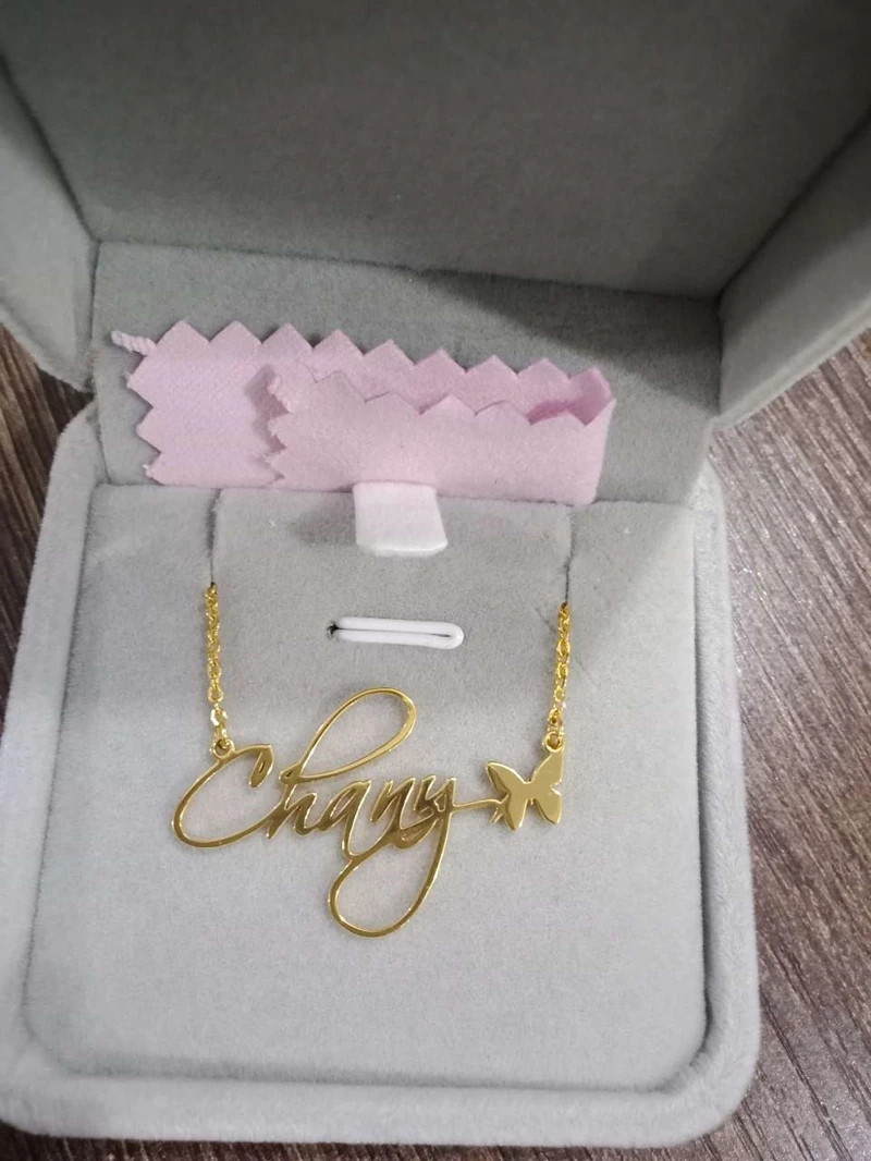 Персонализированные милые бабочки имя кулон ожерелье из нержавеющей стали