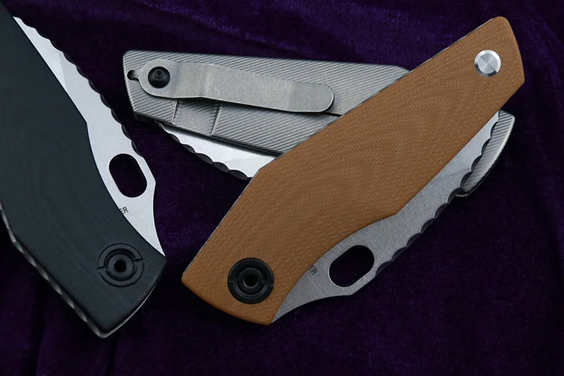 LEMIFSHE SJ75 складной нож D2 лезвие TC4 Титан CF G10 Ручка медная стиральная машина открытый кемпинг нож для фруктов EDC