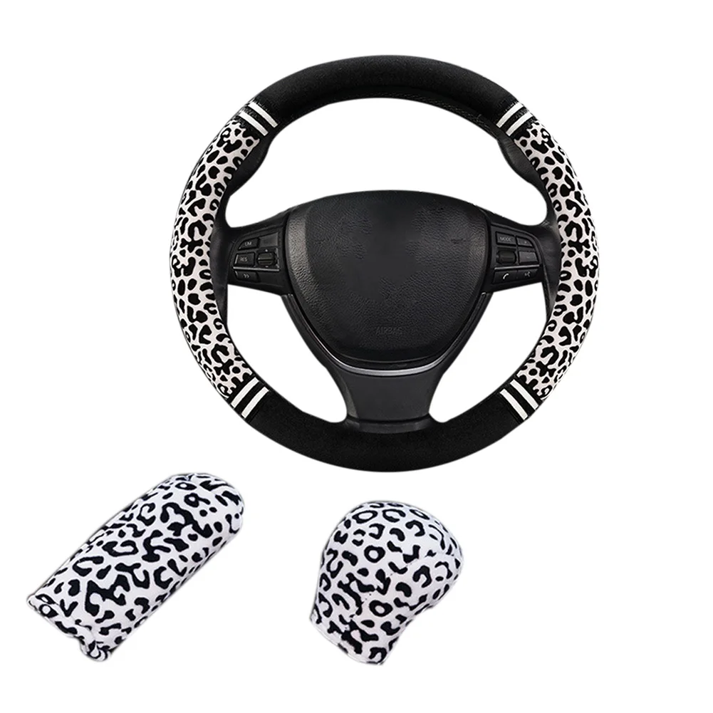 Плюшевый чехол с леопардовым рисунком аксессуары для рычага переключения