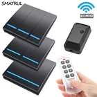 Умный беспроводной светильник ель света SMATRUL, домашнее электрическое реле 433 МГц, Радиочастотное реле, дистанционное управление, настенный приемник 220 В, светодиодная лампа на 123 клавиши