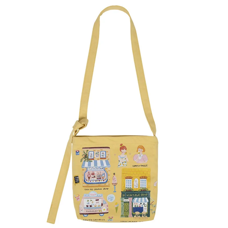 New Original Design Cartoon Printing Large Capacity Luxury Handbags Foldable Shopping Bag Preppy Style Women's Messenger Bag