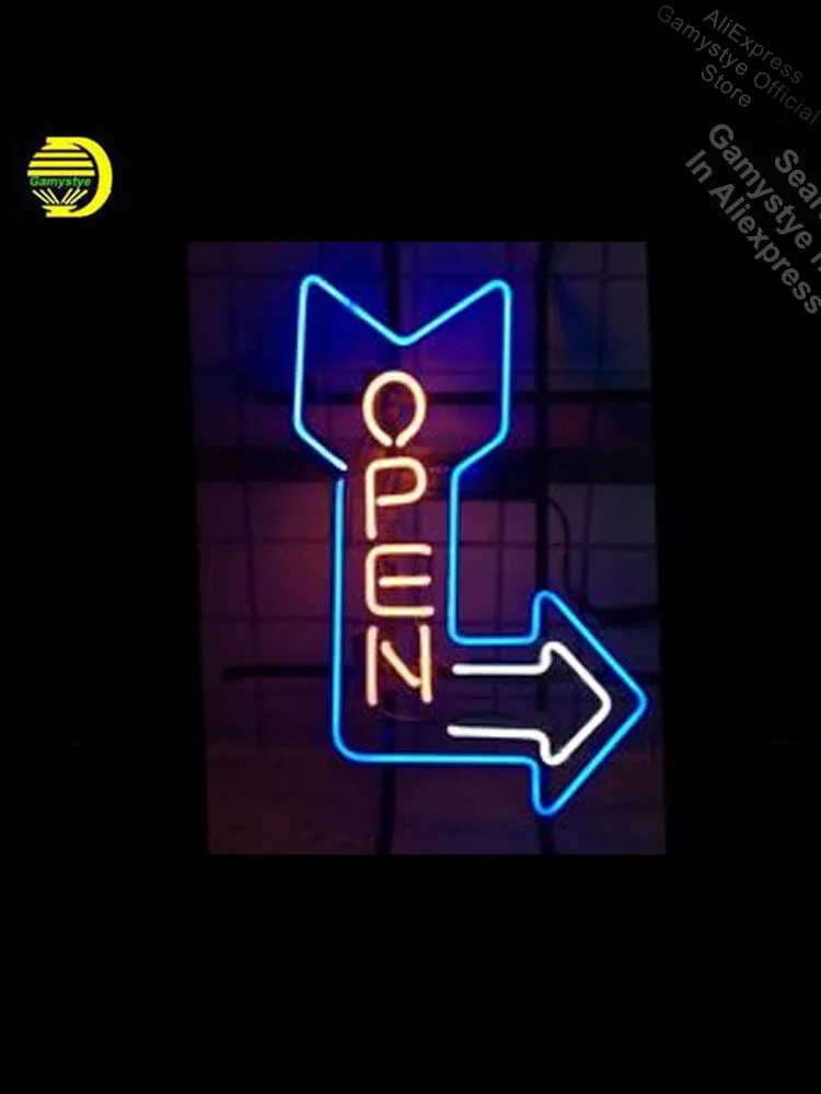 

Open Arrow NEON LIGHT SIGN Neon Sign REAL GLASS Neon Light Wall Enseign Lumineuse Bar Custom Business Signs Tube Neon Shop beer
