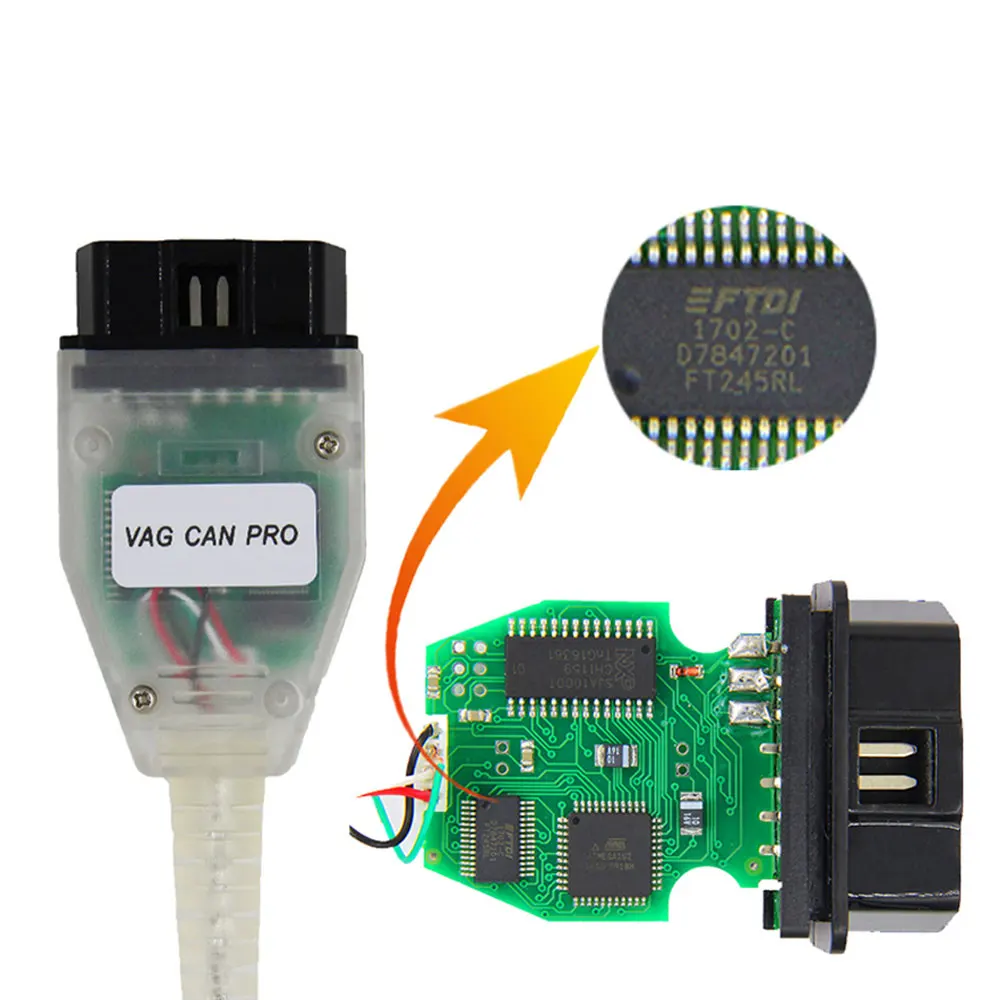 VAG Can PRO V5.5.1 VCP OBD2 Диагностический интерфейс USB кабель Поддержка Bus UDS K-Line работает