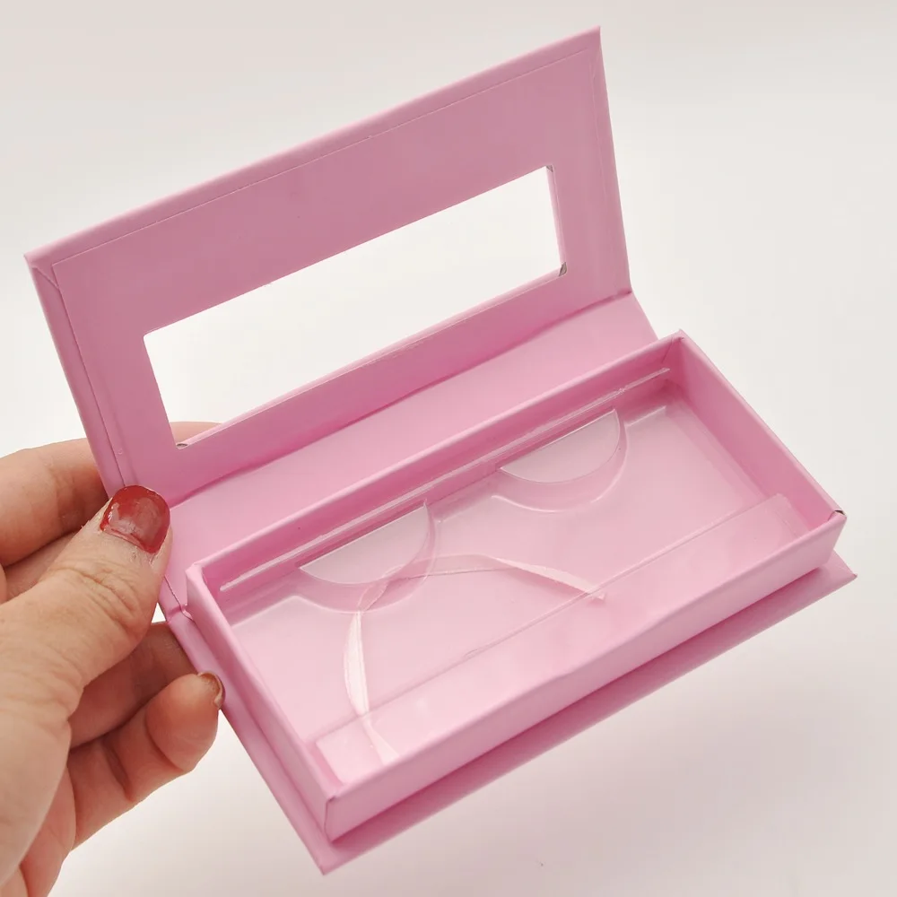 

10/30/100Pack Wholesale Lash Boxes Packaging Eyelash Box Package Custom Dark Pink Magnetic Makeup Eyelashes Holder Case Vendors