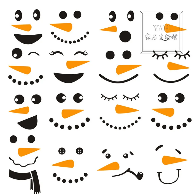 

Christmas Wall Self-adhesive Creative Snowman Window Glass