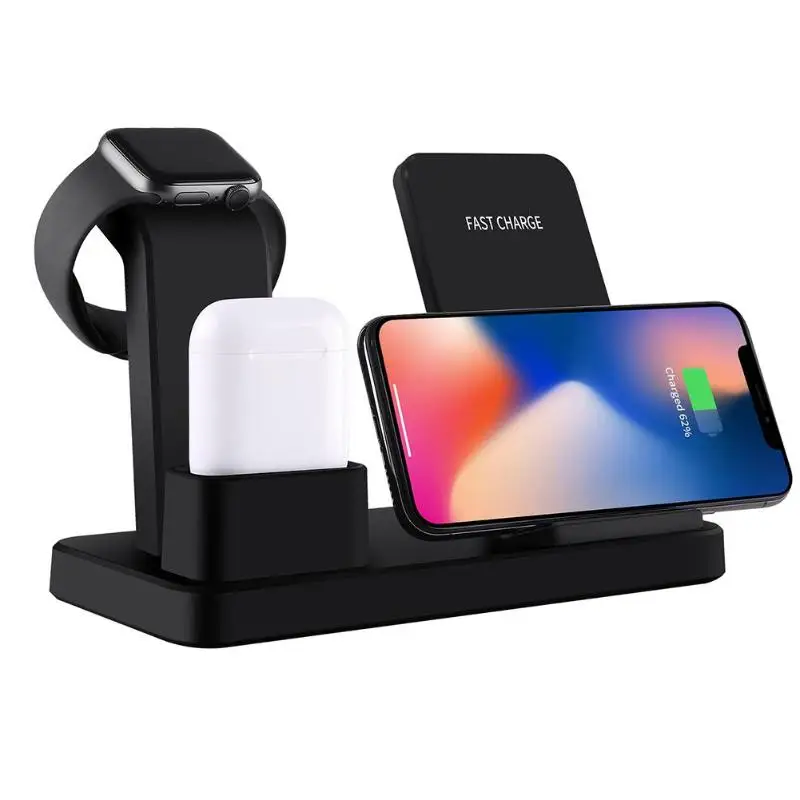 Беспроводное зарядное устройство ALLOET 3 в 1 Qi для iPhone XS X AirPods док станция быстрой