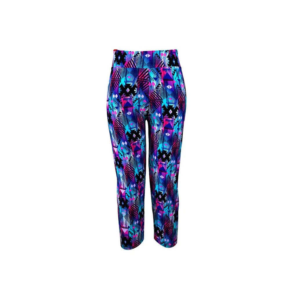 

Women Capris Leggins High Waist Elastic Women Print High-waist Hip Stretch Running Fitness Yoga Pants Seven-minute Pants Z416