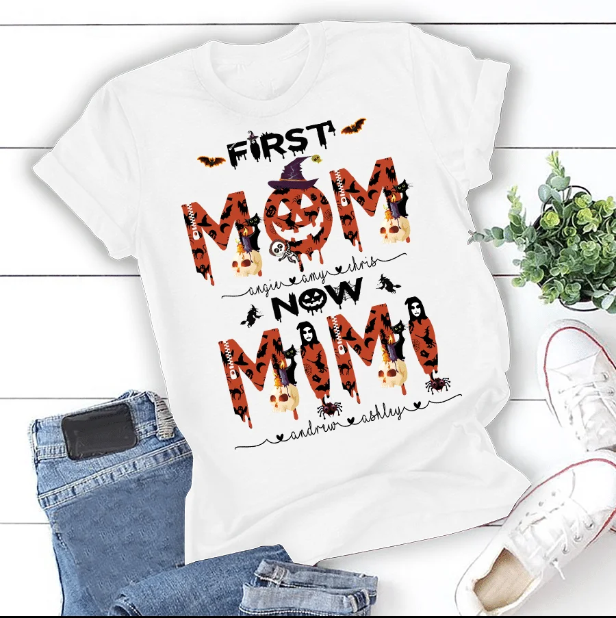 

FIRST MOM NOW MIMI - ART PERSONALIZED T-SHIRT plus size t-shirts