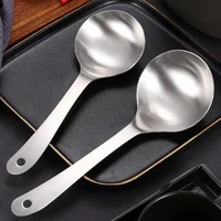 304 stainless steel round soup rice spoon long handle tablespoons hot pot ramen scoop tableware kitchen cooking utensils