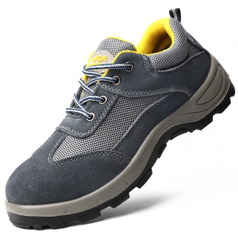 

England style mens fashion large size breathable steel toe covers work safety shoes anti-puncture worker security boots protect