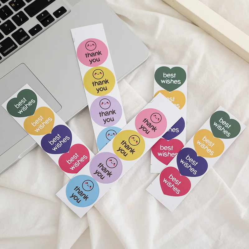 

10PCS Smile Dot Sticker Hand Account Diy Girl Heart Seal Cute Decoration Baking