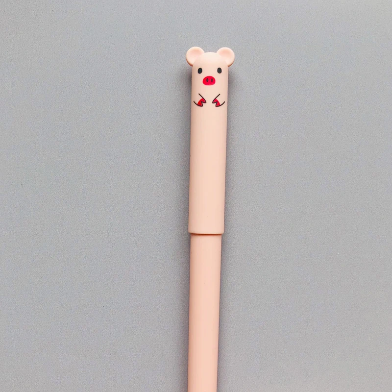 

1PC Kawaii Pig Panda Mouse Bear Erasable Velvet Gel Pen Student Stationery Blue