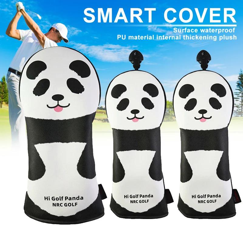 3pcs Printed Panda Golf Clubs Head Covers Set Headcover Drivers Fairway Protective Covers FK88