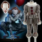 Костюм для косплея Стивена Кинга из фильма пеннивайз, одежда, маска клоуна из фильма ужас, костюм на Хэллоуин, реквизит для вечерние унисекс, клоуны и цирк