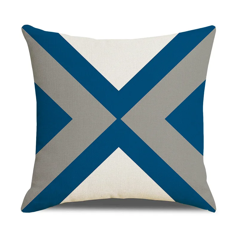 

Pillow Case 45*45 Cushion Cover Geometric Blue Polyester Cushions for Sofa Throw Pillow Covers Home Decor Pillow Cover