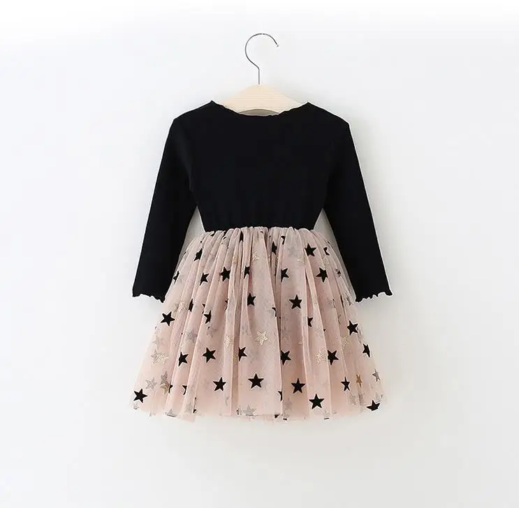 Ins/Модная детская одежда платье для девочек Детские платья принцессы со звездами
