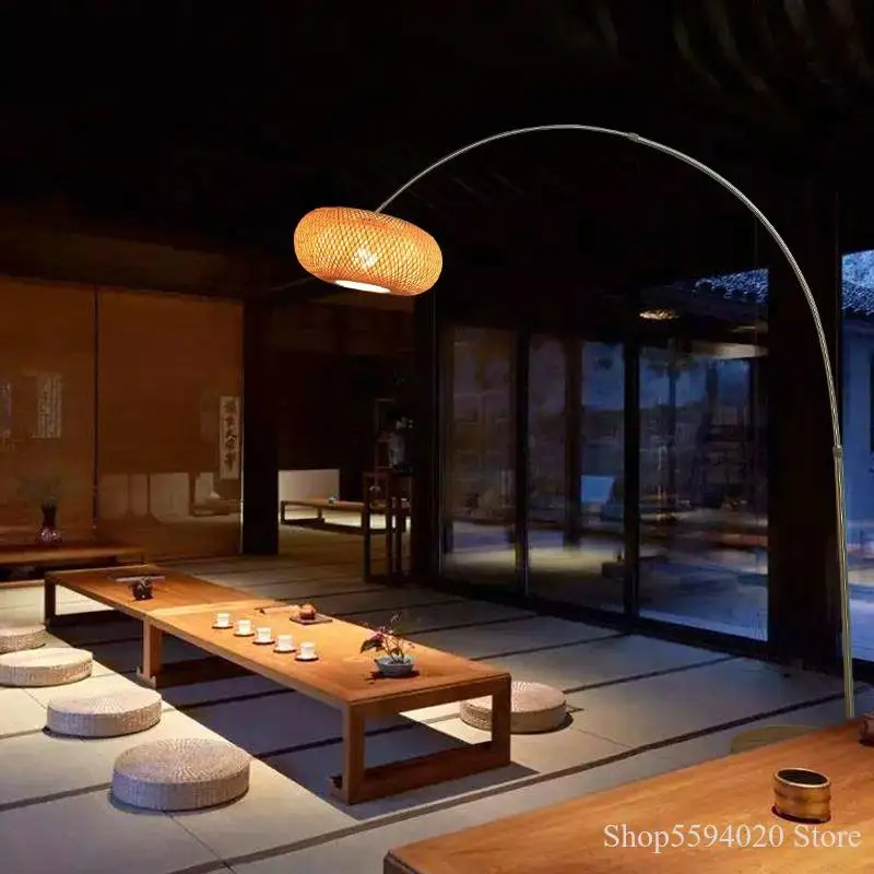 Китайский торшер дзен для рыбалки японский Торшер гостиной чайной СВЕТОДИОДНЫЙ