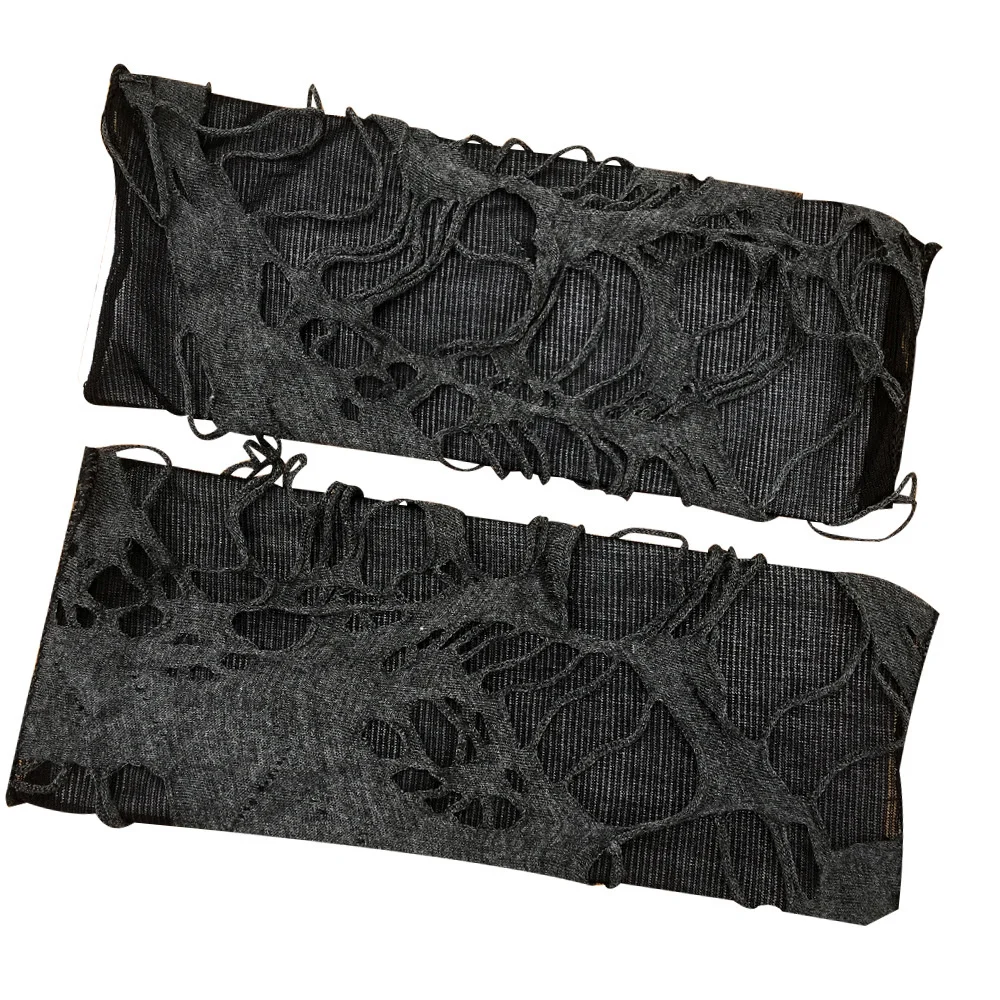 

Sexy Gothic Black Fingerless Long Gloves Halloween Gloves Beggars Black Hole Gloves Punk Dark Cosplay Gloves