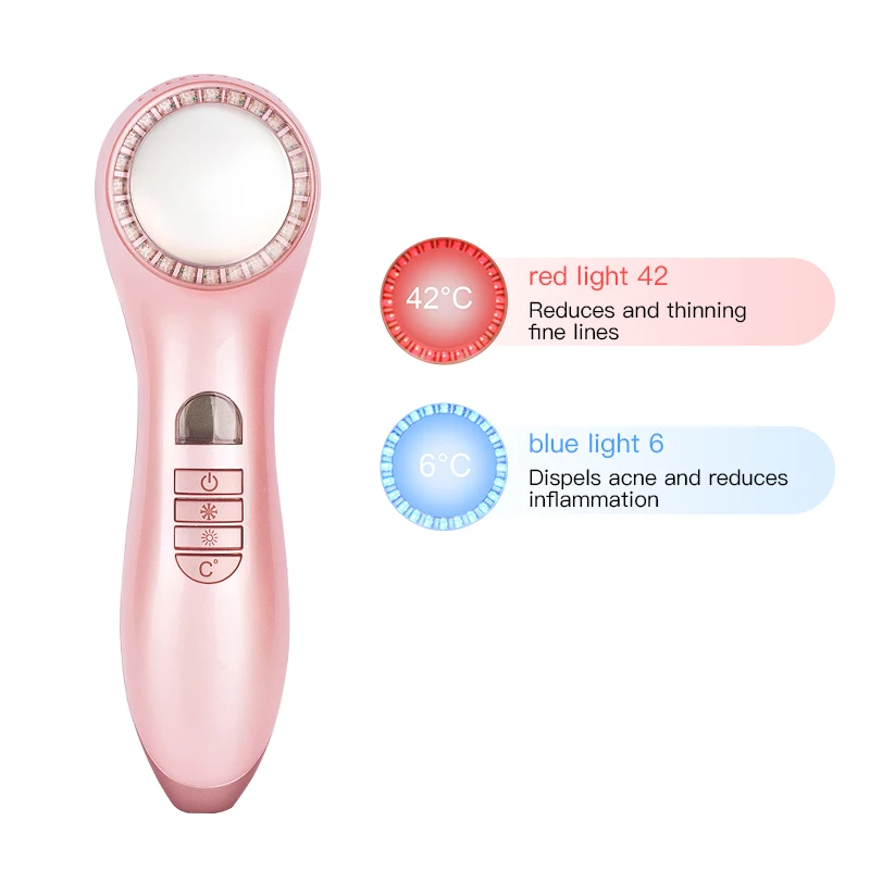 

Hot Cold LED Face Skin Rejuvenation Cryotherapy Photon Facial Lifting Vibration Massager Face mask Import Export Beauty Equipmen