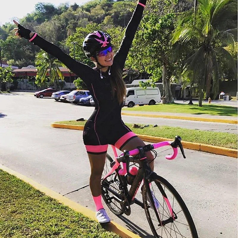 

2021 Women's Triathlon Short Sleeve Cycling Jersey Sets Skinsuit Maillot Ropa Ciclismo Bicycle Clothing Bike Shirts Go Jumpsuit