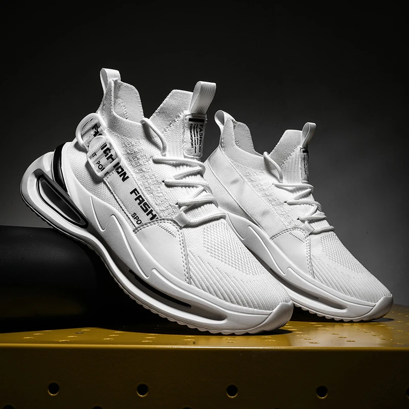 

Breathable Running Shoes 2021 Light Men's Sports Shoes Yellow Large Size 46 Comfortable Thick Soles Sneakers Walking Men Shoes