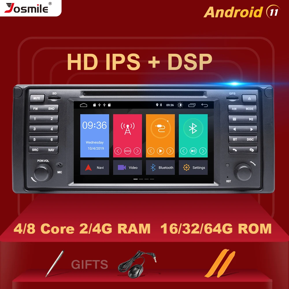 

DSP 4 Гб 64 ГБ 1 din Android 11 автомобильное радио DVD плеер для BMW X5 E53 E39 мультимедийный аудио GPS Стерео навигация головное устройство 8 ядер