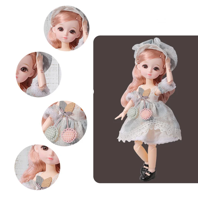 Новая 12 дюймов 22 подвижных суставов BJD кукла 31 см 1/6 макияж одеваются милые