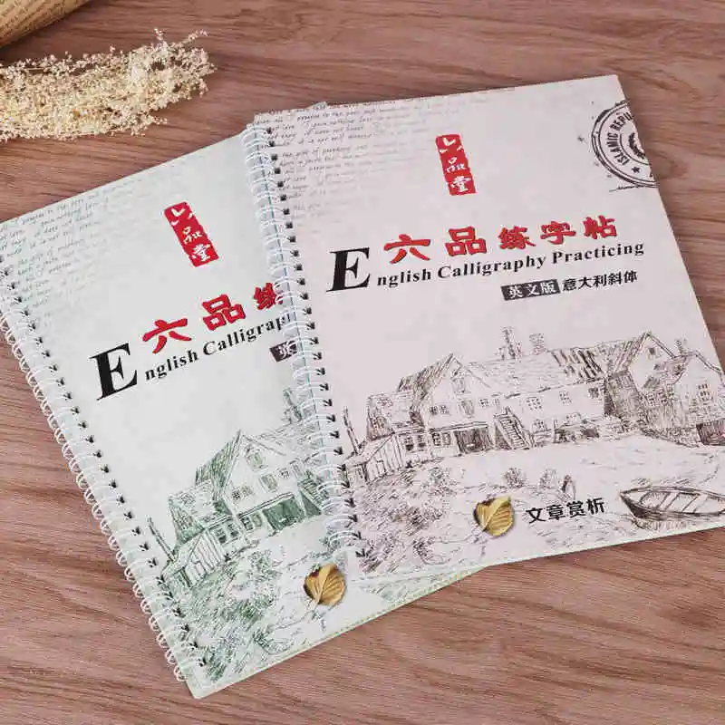 

2 Books/Set Children's English Alphabet Groove Hard Pen The Copybook Fonts Auto Fades Can Be Reused Words Letters Board