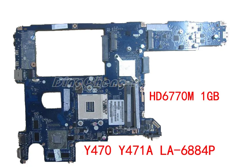 

Laptop Motherboard/mainboard for Lenovo Y470 Y471A LA-6884P HM65 DDR3 HD6770M Video card 1GB 100% tested