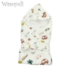Цельнокроеное платье Wasoyoli детский конверт пеленка 85*85 см, 6 слоев 100% кисейного хлопка для новорожденных Детское одеяло Обёрточная бумага Пеленальный спальный мешок