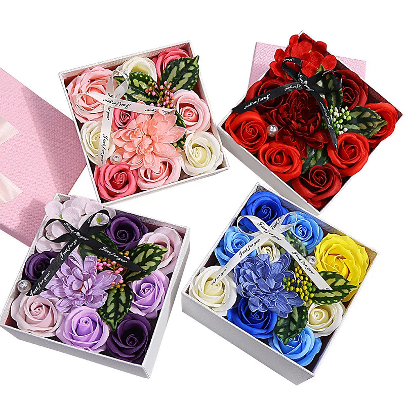 

1Pc Flower Soap Bath Body Floral Soaps Essential Wedding Valentine'S Day Gift Holding Flowers Sunflower Gift Box for Girlfriend