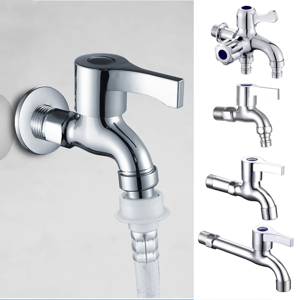 

High Quality Brass Small Taps Bathroom Long Washing Machine Cold Water Tap Decorative Garden Faucet Home Toilet Mop Pool Bibcock
