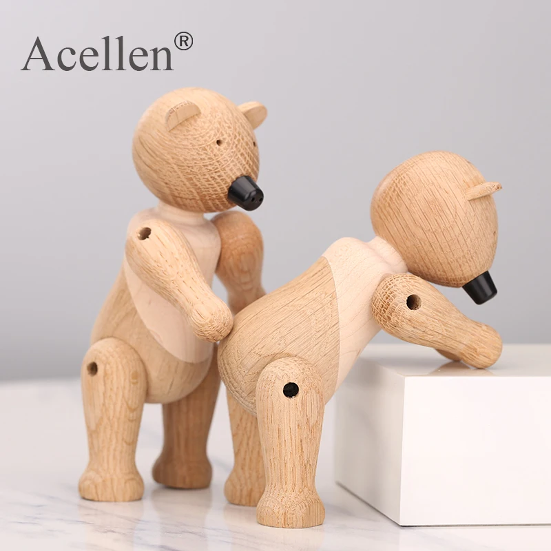 Деревянная фигурка Дании ручной работы медведь детская комната спальня гостиная