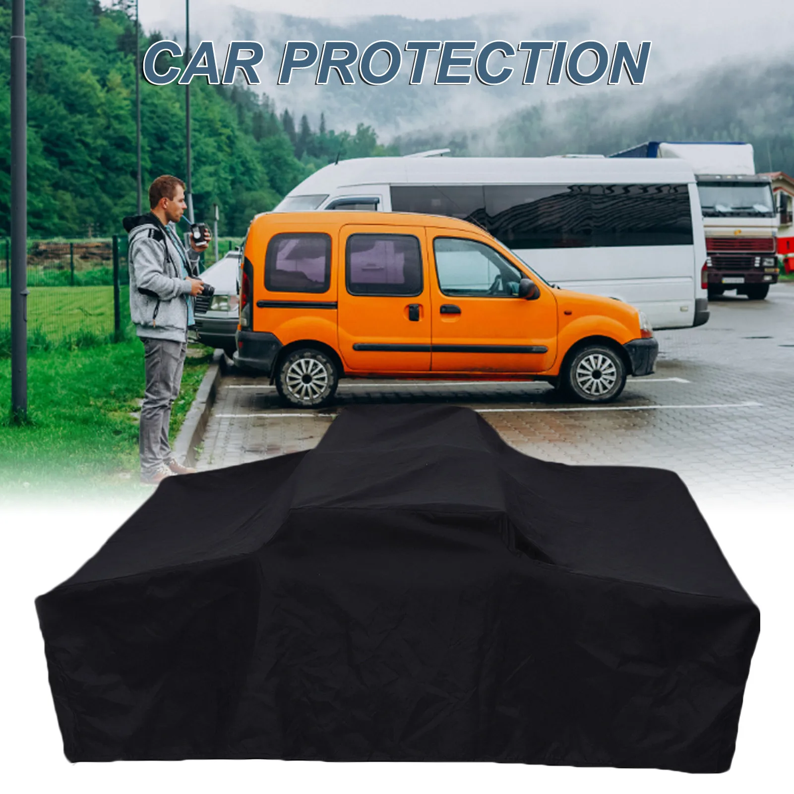 

Camping Trailer Cover 210D Oxford Travel Car Tent Protector Black Camping Trailer Cover, Travel Car Top Tent Cover Dropshipping
