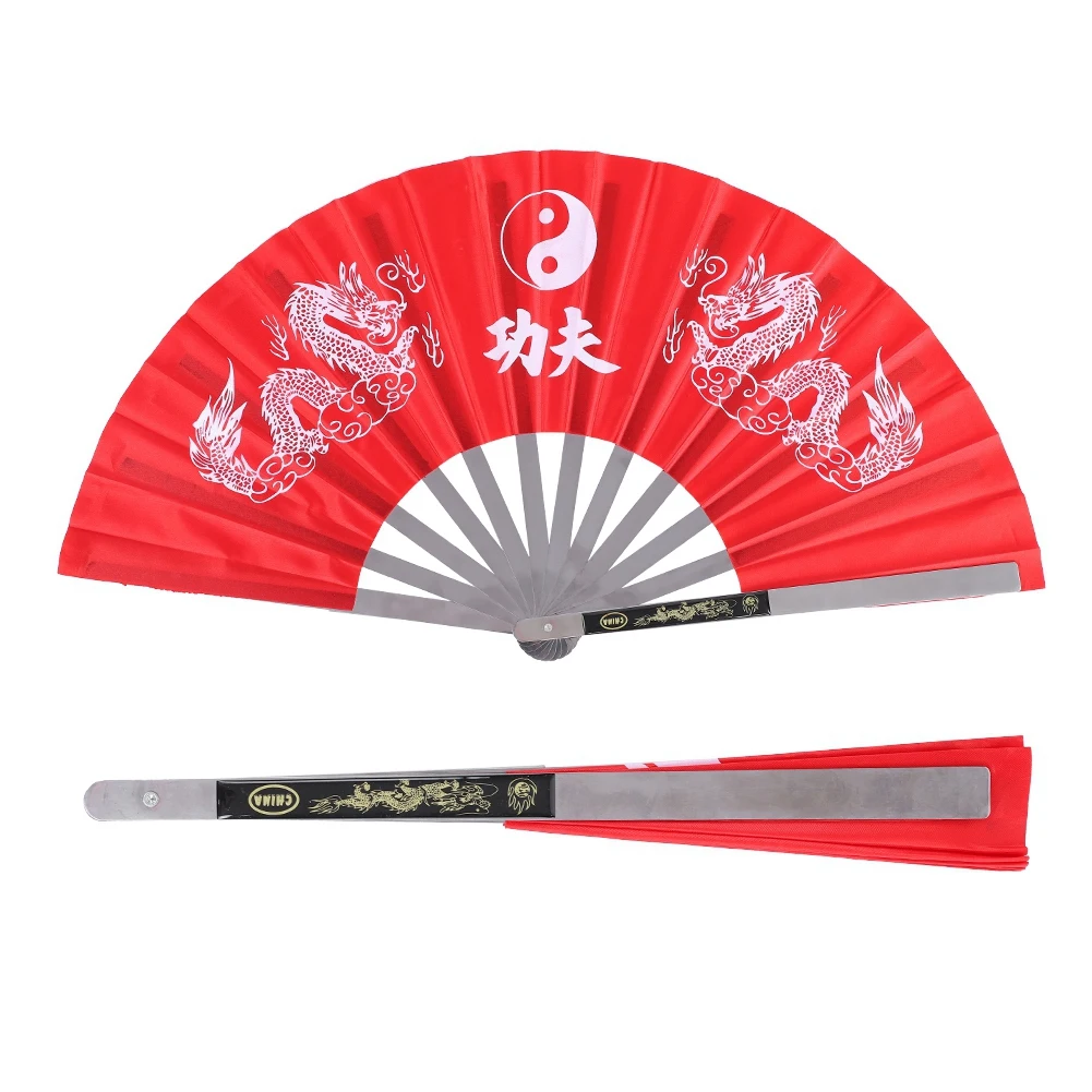 Chinese style Stainless Steel Tai Chi Kung Fu Fan Dragon Frame For Women Men Martial Art Training Performance | Спорт и развлечения