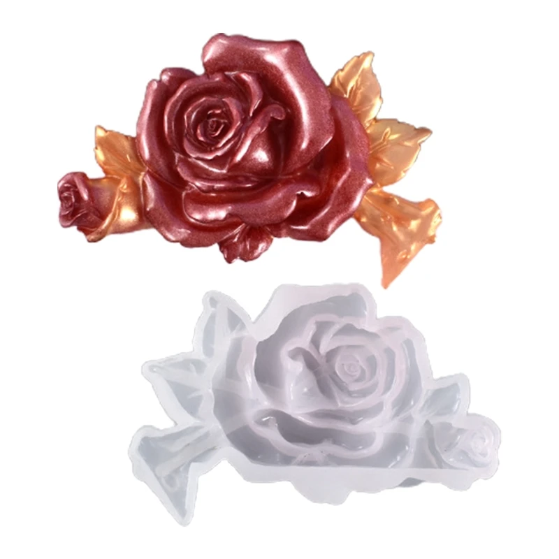 

Crystal Epoxy Resin Mold DIY Crafts Making Tool Rose flower Ornaments Decorations Silicone Mould X4YA
