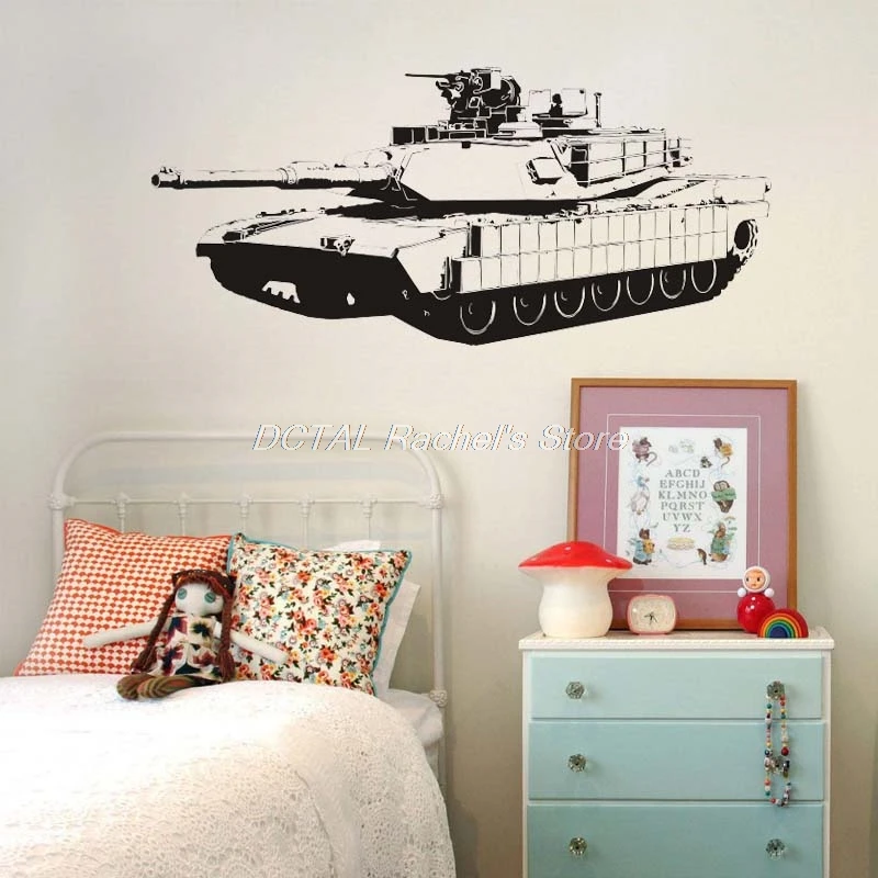 M1a1 Abrams Tank Wall Sticker Military Weapon Army Decal Vinyl Sticker House Murals For Kids Room Decoration