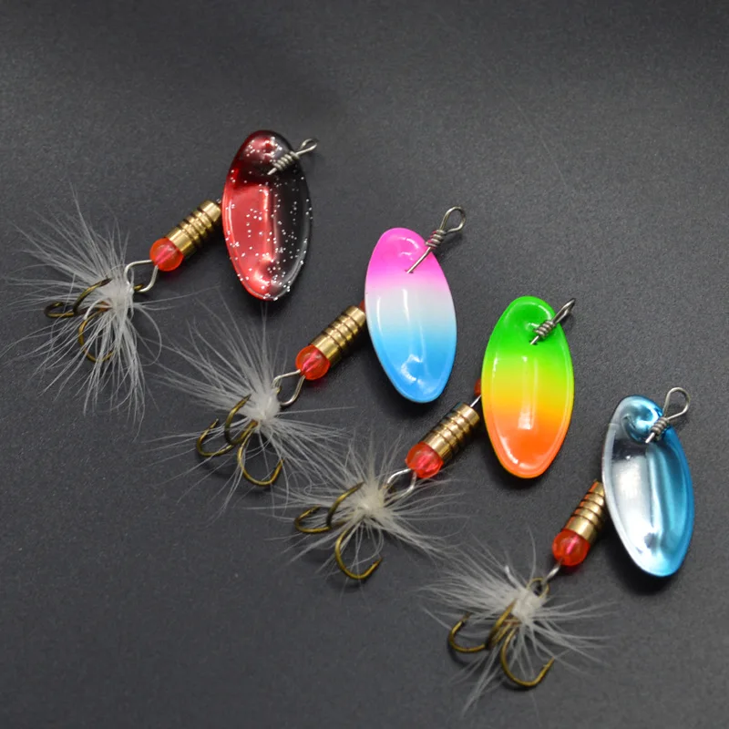 4 шт./лот рыболовные приманки радужного цвета блесна для форели Металлические