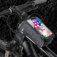 wild man new bike bag frame front top tube cycling bag waterproof 7 5 in phone case touchscreen bag mtb pack bicycle accessories